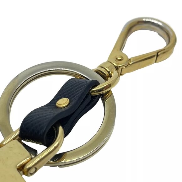 PRADA Triangle Key Holder Black Metallic - Picture 4 of 7